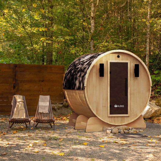 ALEKO Liatris Panoramic Cedar Barrel Sauna Kit