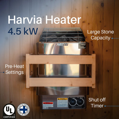 ALEKO Liatris Cedar Canopy Barrel Sauna Kit