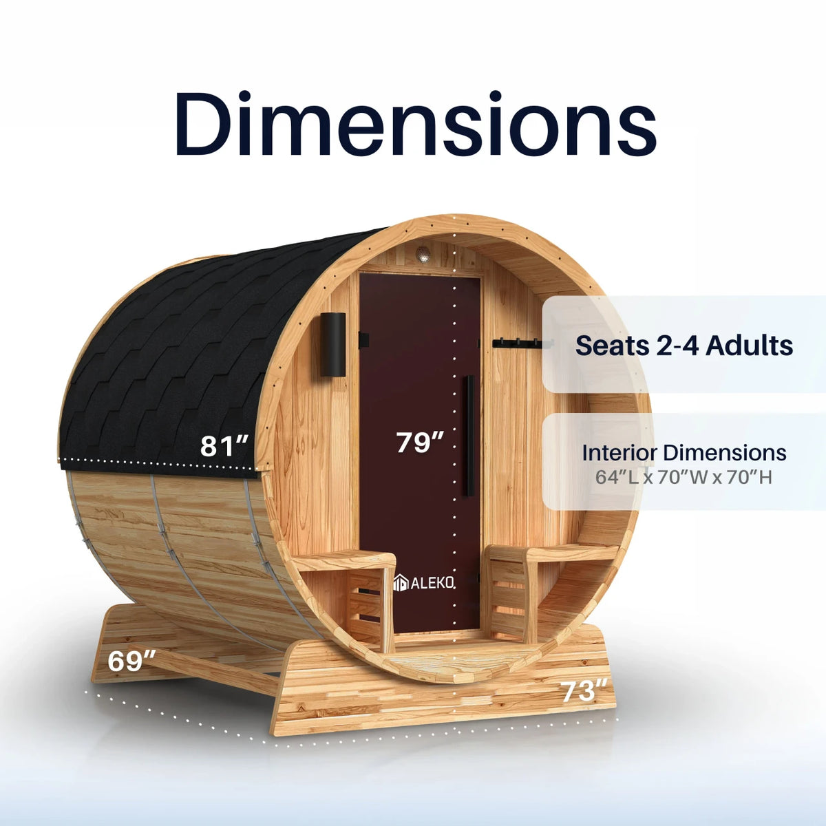 ALEKO Liatris Cedar Canopy Barrel Sauna Kit