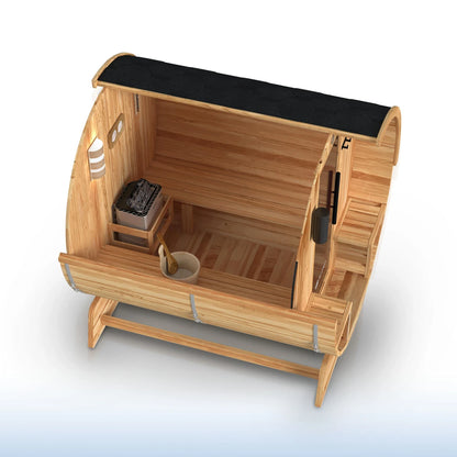 ALEKO Liatris Cedar Canopy Barrel Sauna Kit