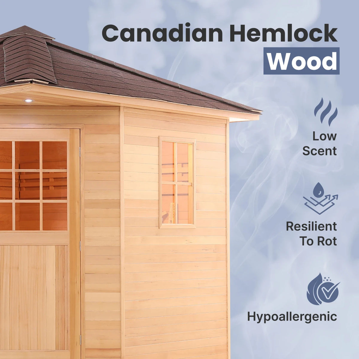 ALEKO Hemlock Outdoor Cabin Sauna Kit
