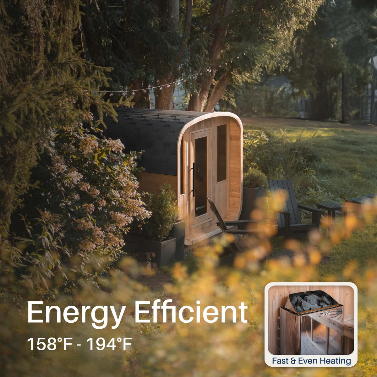ALEKO Arnica Cedar Square Sauna Kit