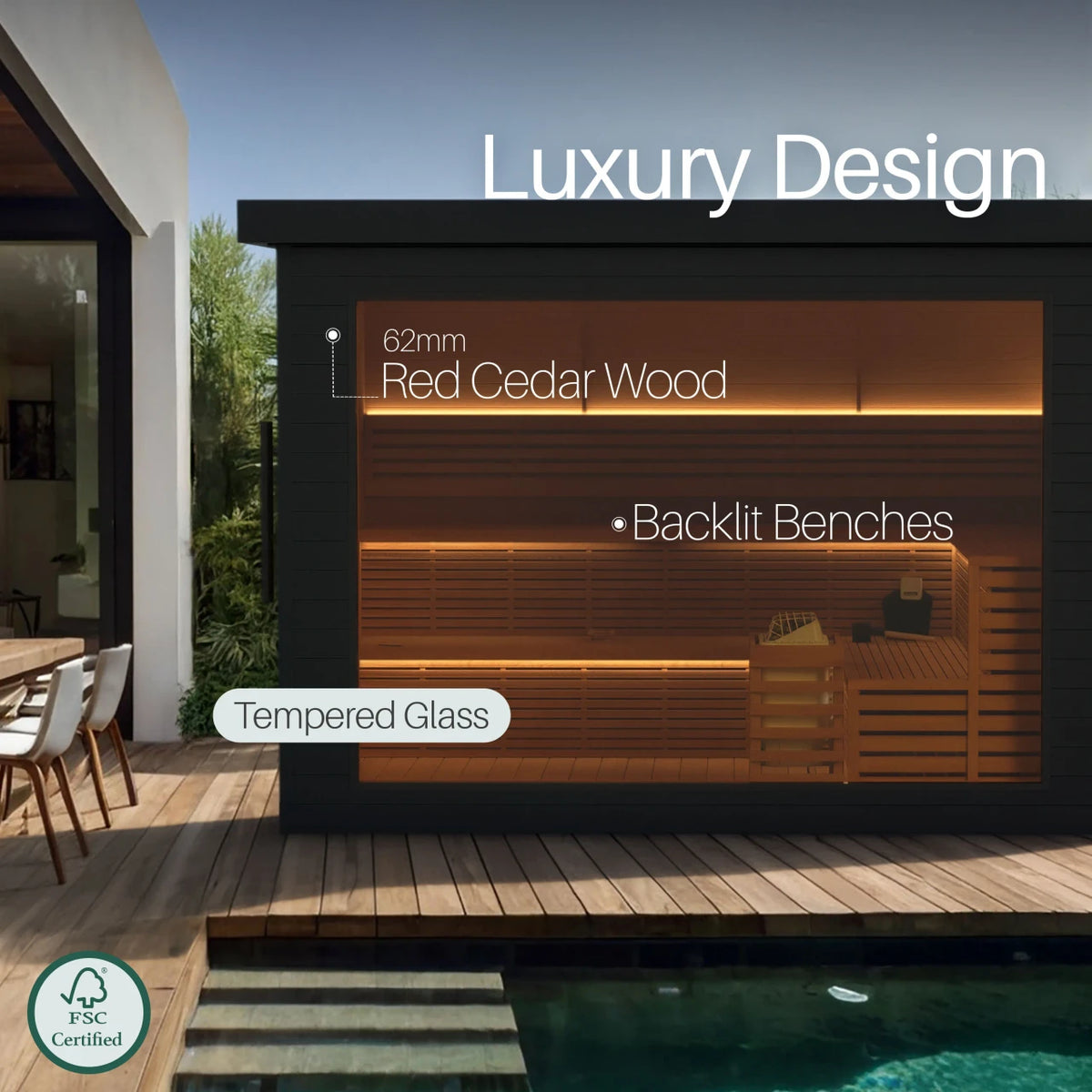 ALEKO Camellia Cedar Outdoor Sauna Kit