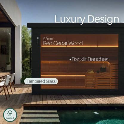 ALEKO Camellia Cedar Outdoor Sauna Kit