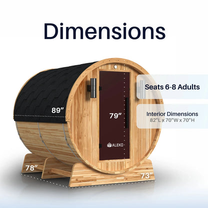 ALEKO Liatris Panoramic Cedar Barrel Sauna Kit