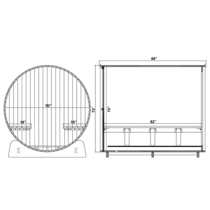 ALEKO Liatris Panoramic Cedar Barrel Sauna Kit