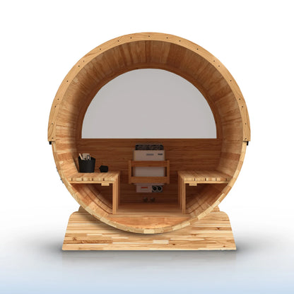 ALEKO Liatris Panoramic Cedar Barrel Sauna Kit