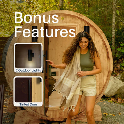 ALEKO Liatris Panoramic Cedar Barrel Sauna Kit