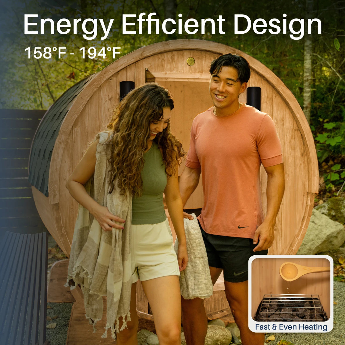 ALEKO Liatris Panoramic Cedar Barrel Sauna Kit