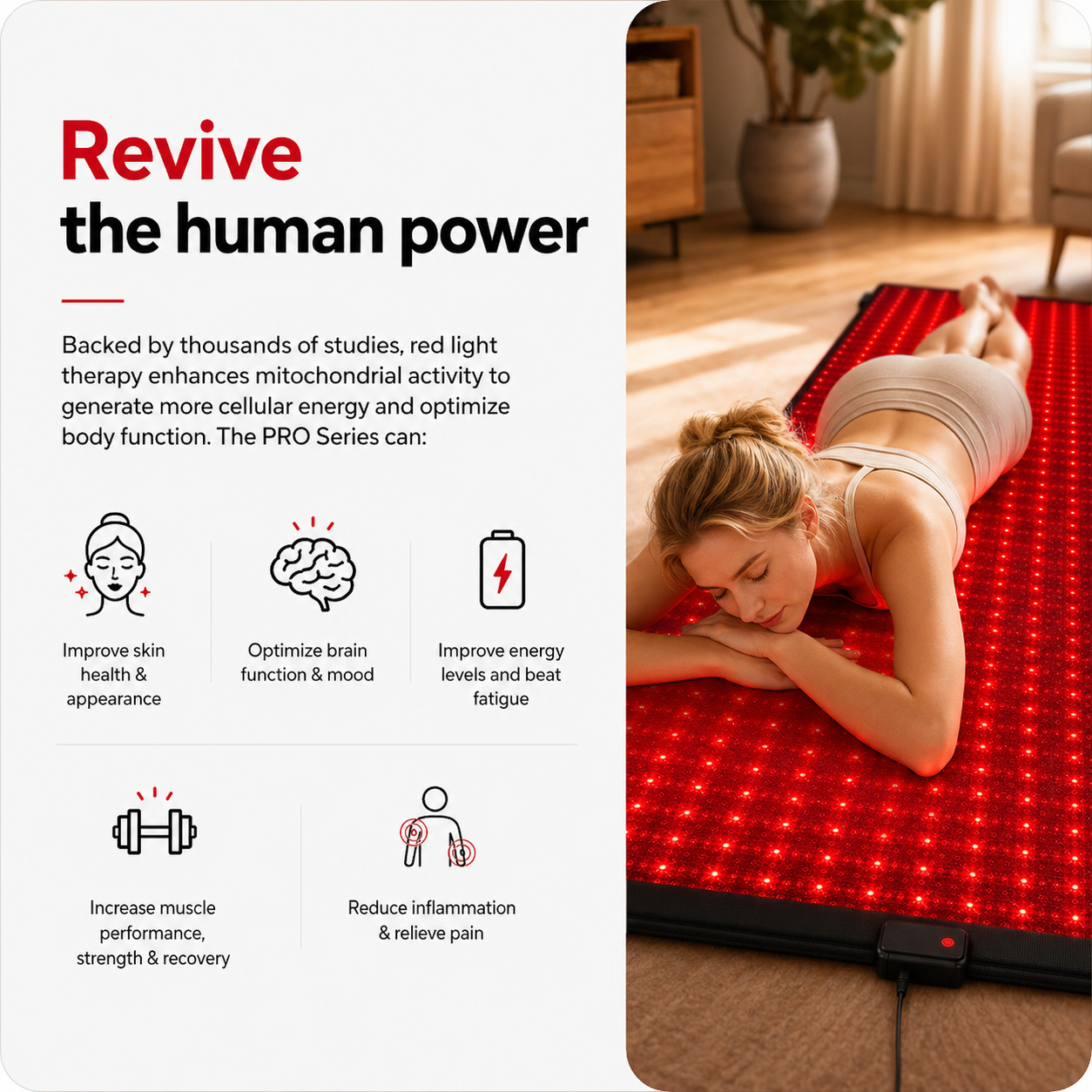 FullGlow™ 180 Red Light Therapy Mat