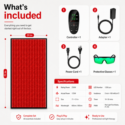 FullGlow™ 180 Red Light Therapy Mat