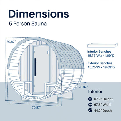ALEKO Aster Cedar Canopy Barrel Sauna Kit