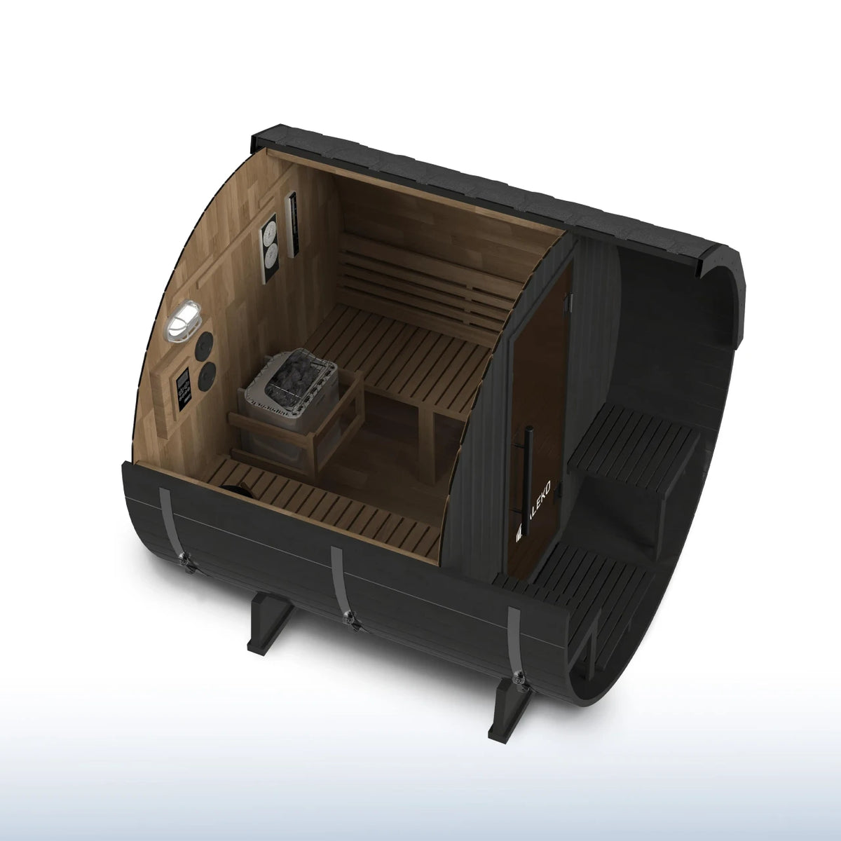 ALEKO Aster Cedar Canopy Barrel Sauna Kit
