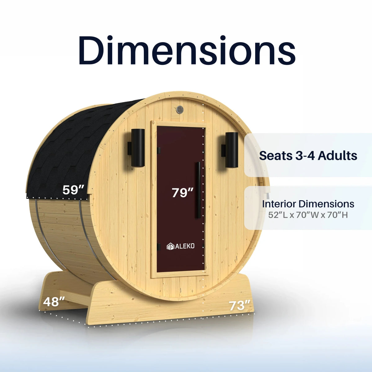 ALEKO Anemona Pine Barrel Sauna Kit