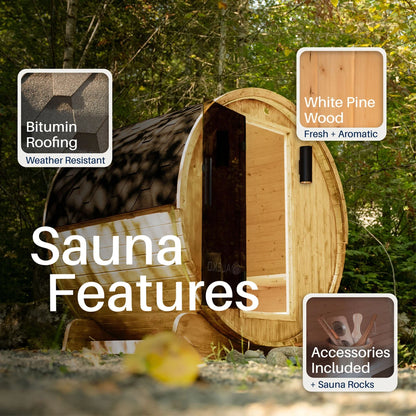 ALEKO Anemona Pine Barrel Sauna Kit