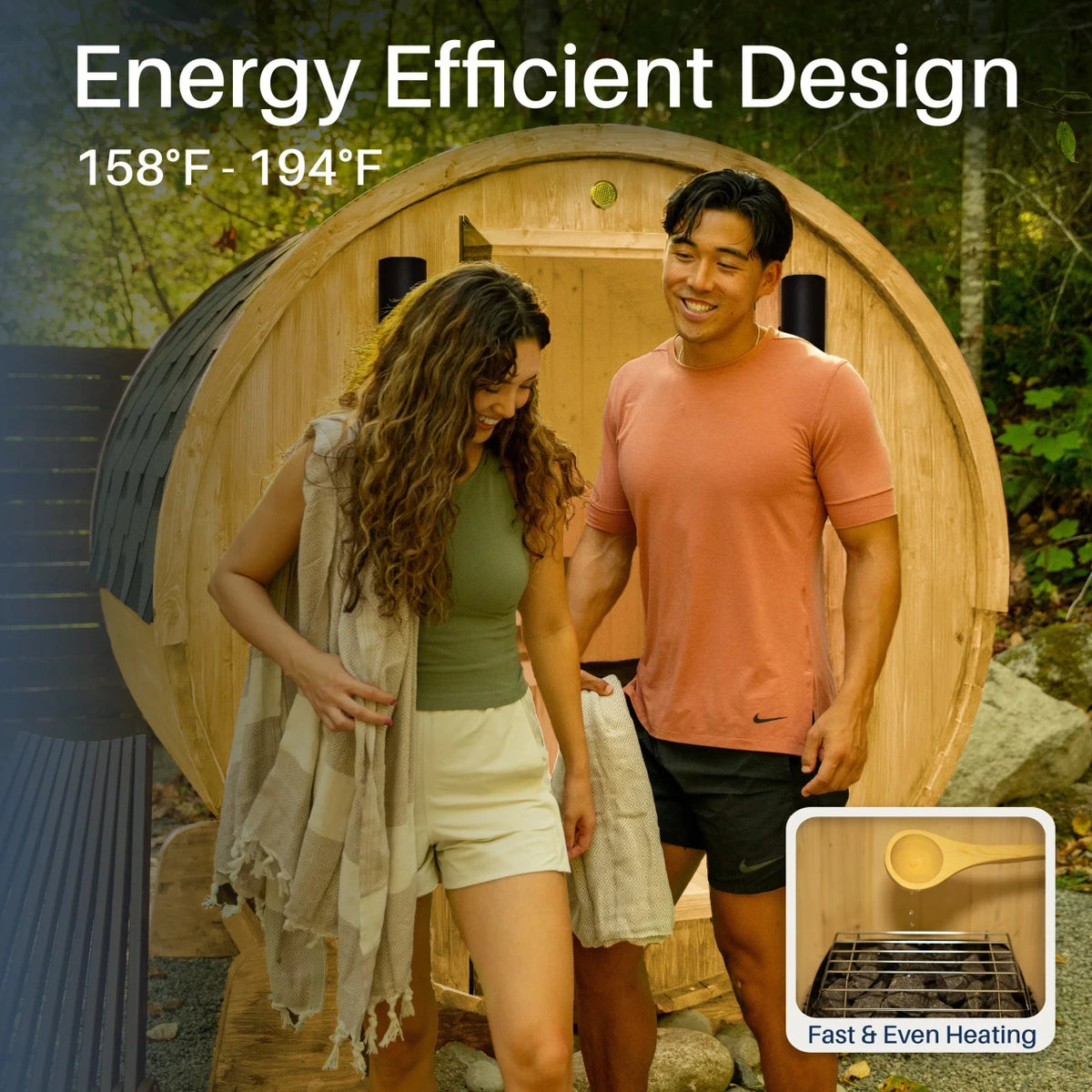 ALEKO Anemona Pine Barrel Sauna Kit