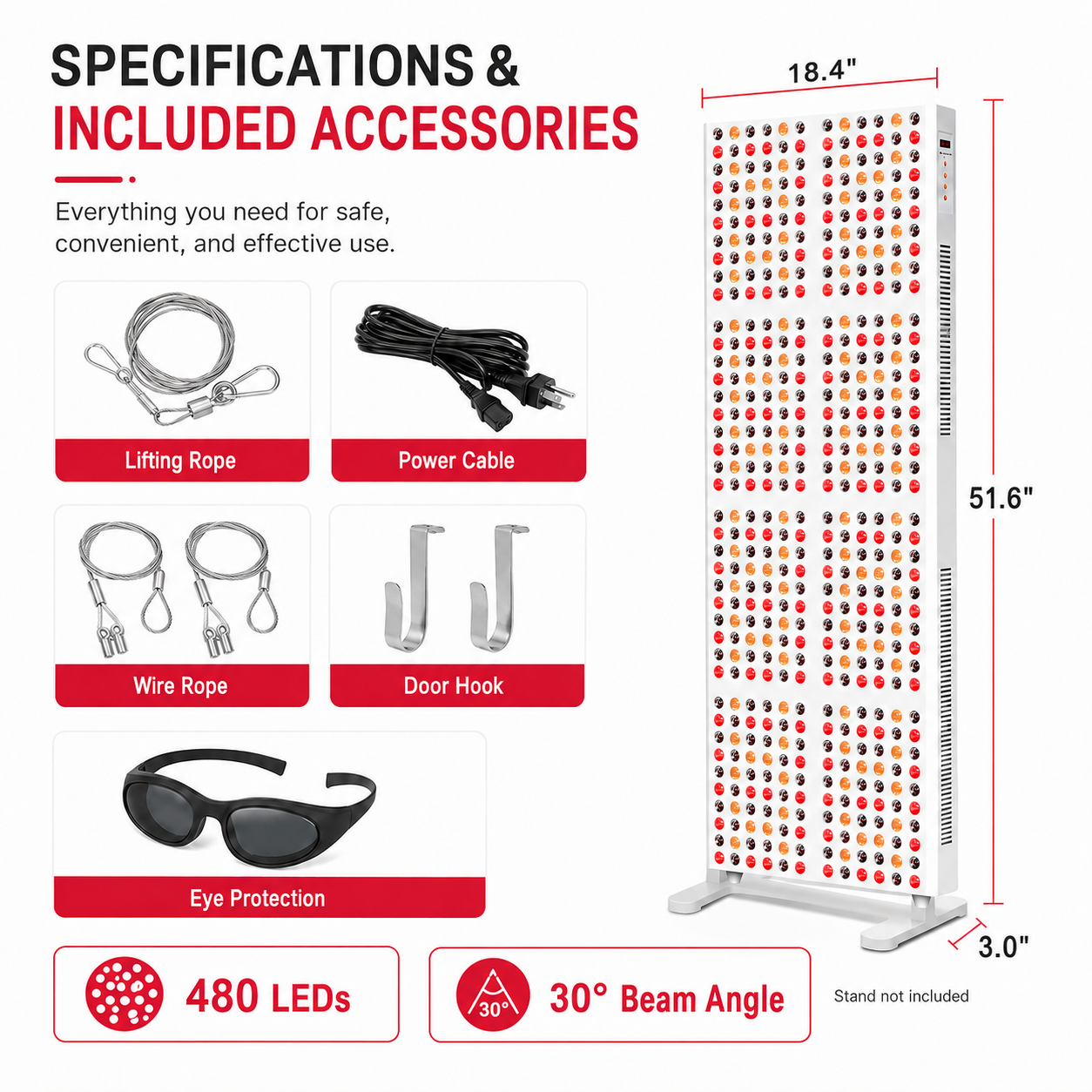 iReliev Full Body Red Light Therapy Panel (2400W)