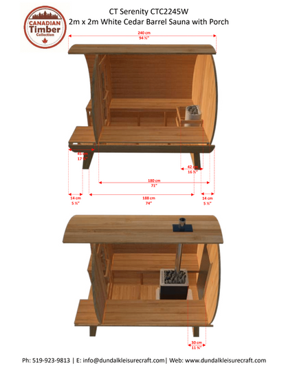 Canadian Timber Serenity Barrel Sauna Kit