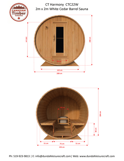 Canadian Timber Classic Cedar Barrel Outdoor Sauna Kit